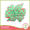 Green and red polka dot flower girls hair bands